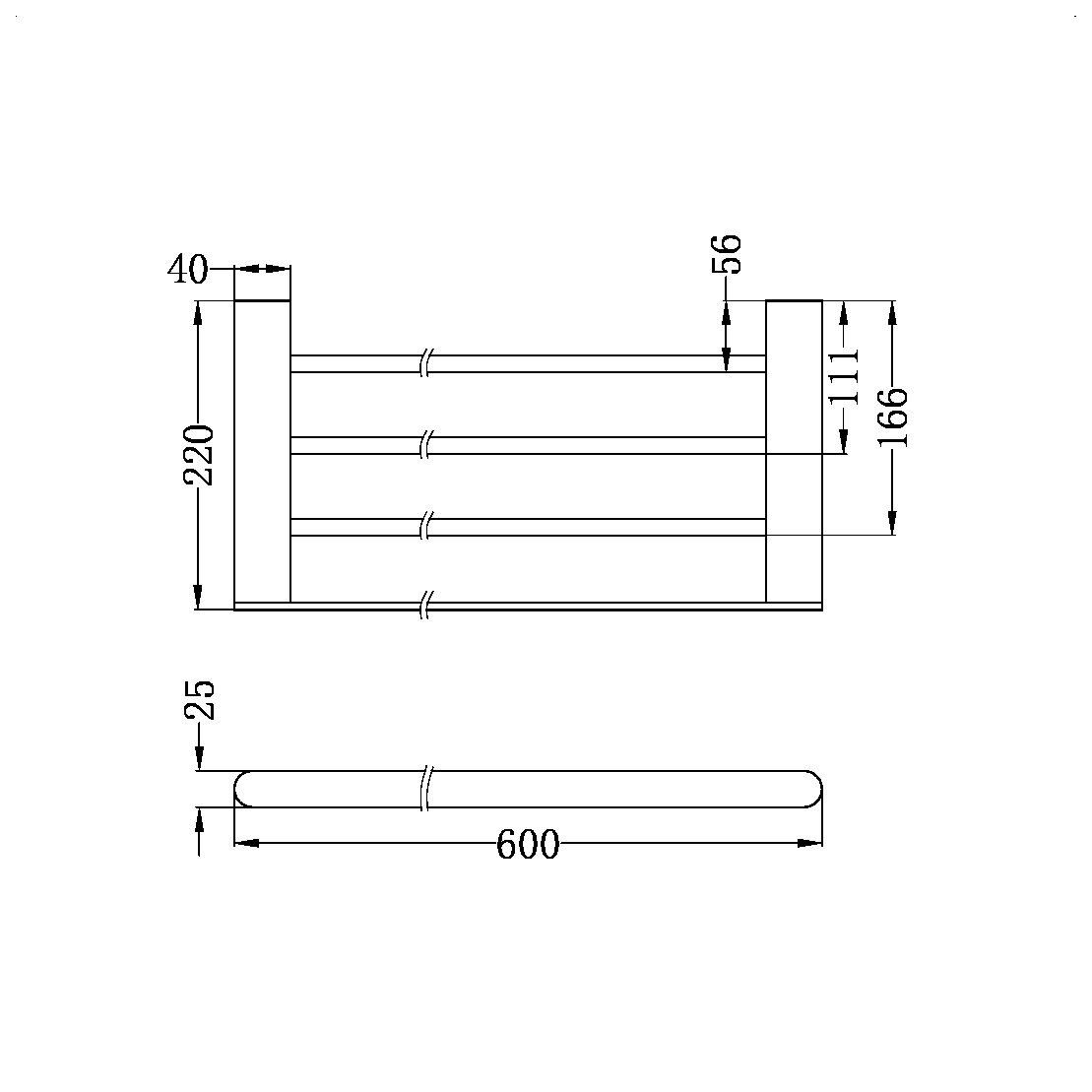 BIANCA TOWEL RACK CH (NR9089CH)