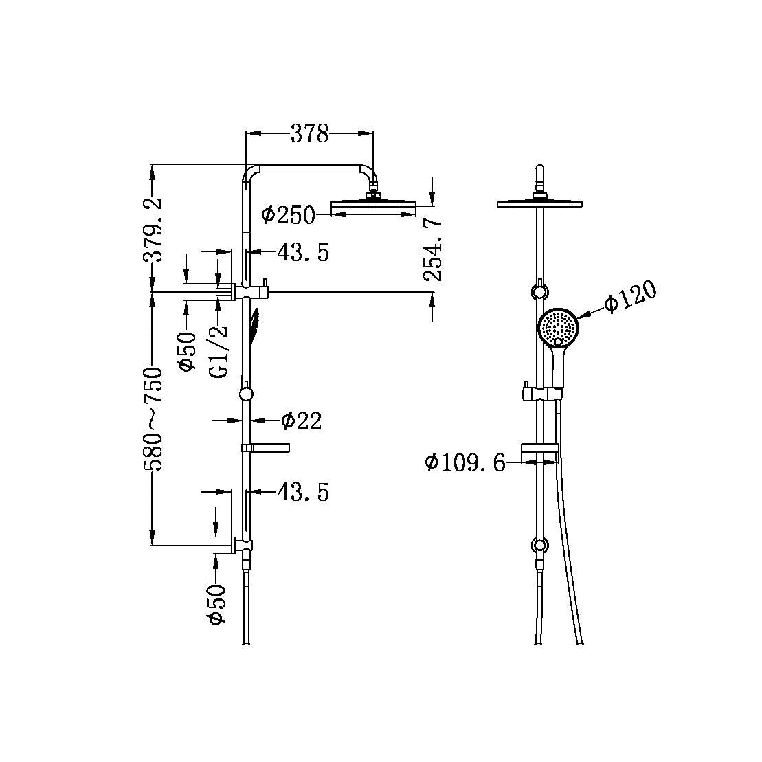 PROJECT TWIN SHOWER SET (NR232105C)