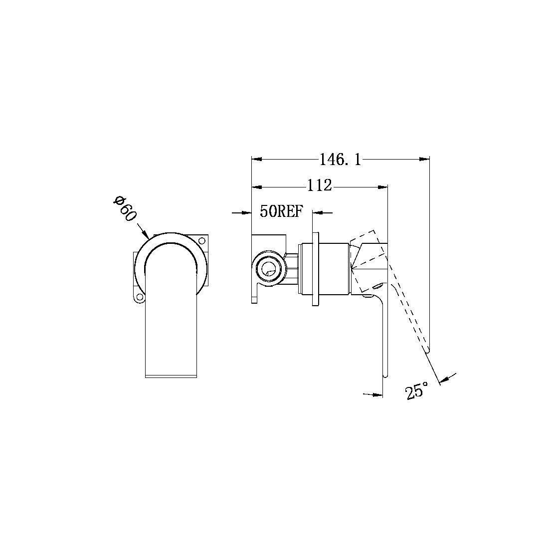 Bianca Shower Mixer With 60mm Plate