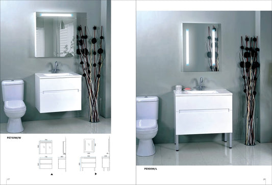 BELLA900 Vanity W/Legs &Top Sq