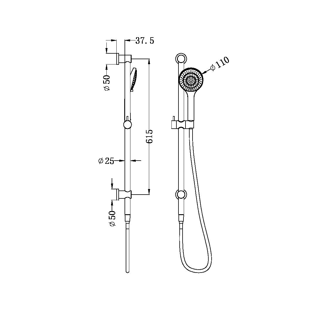 MECCA RAIL SHOWER WITH AIR SHOWER (NR221905ACH)